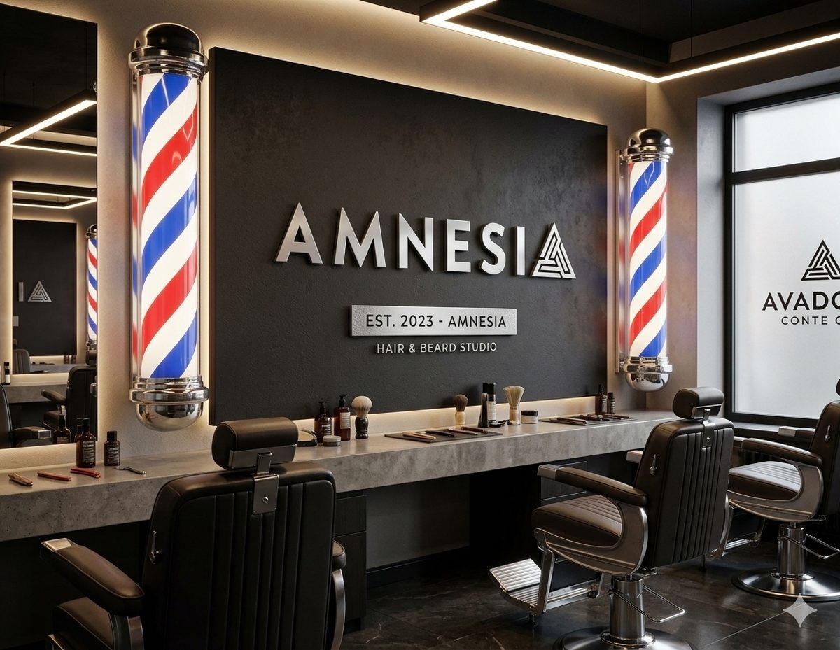 Interior de la barbería Amnesia